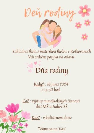 Základná škola s materskou školou v Rožkovanoch Vás srdečne pozýva na oslavu 