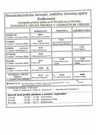 Liturgický prehľad 