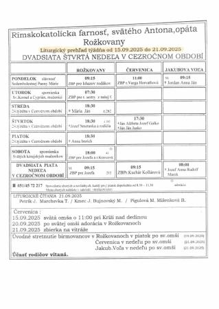 Liturgický prehľad