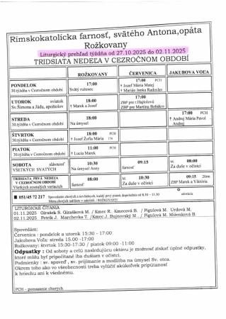 Liturgický prehľad 