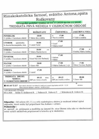 Liturgický prehľad 