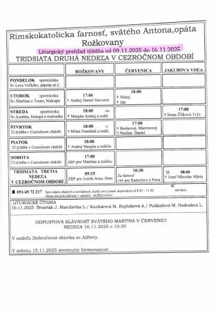 Liturgický prehľad 