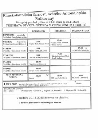 Liturgický prehľad