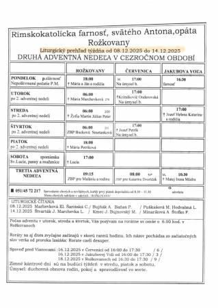 Liturgický prehľad