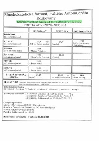 Liturgický prehľad 