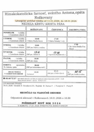 Liturgický prehľad 