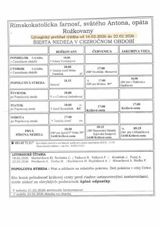 Liturgický prehľad 