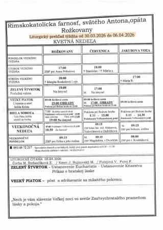 LITURGICKÝ PREHĽAD 