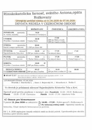 Liturgický prehľad 