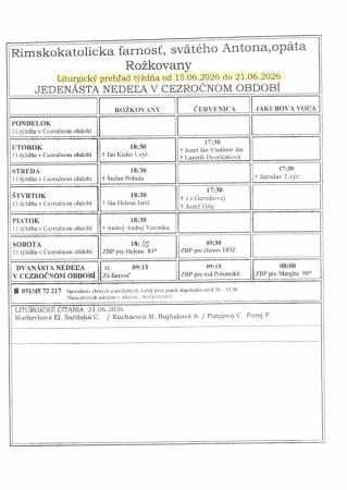 Liturgický prehľad 