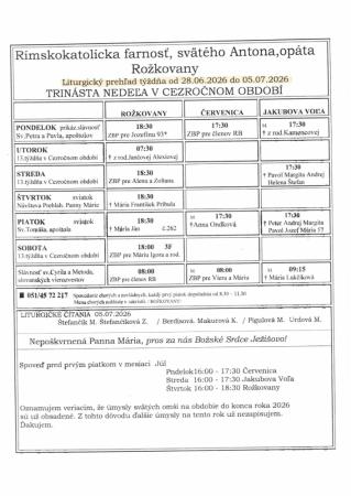 Liturgický prehľad 