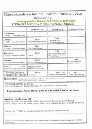 Liturgický prehľad 