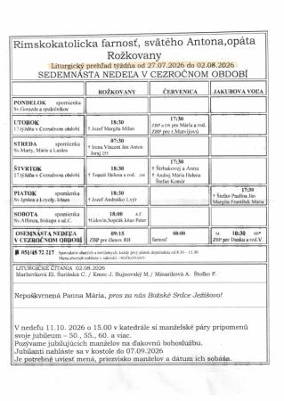 Liturgický prehľad 
