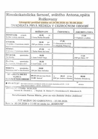 Liturgický prehľad