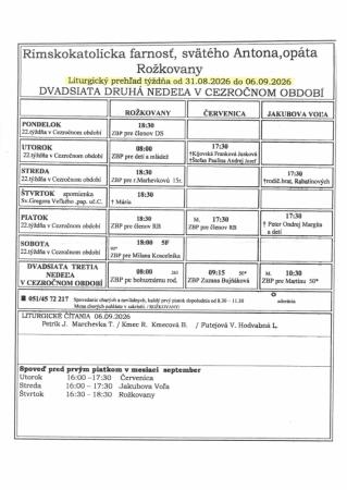 Liturgický prehľad 
