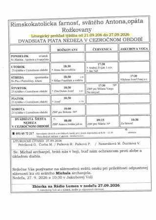 Liturgický prehľad