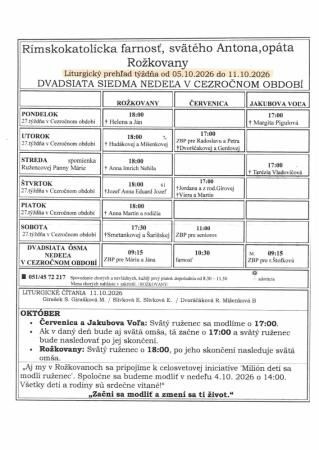 Liturgický prehľad 