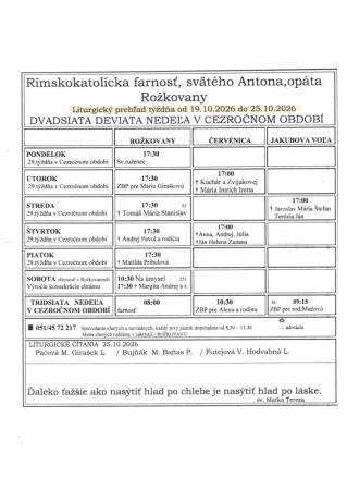 Liturgický prehľad 