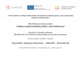 Podpora opatrovateľskej služby v obci Rožkovany