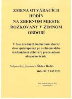 ZMENA OTVÁRACÍCH HODÍN NA ZBERNOM MIESTE ROŽKOVANY V ZIMNOM OBDOBÍ