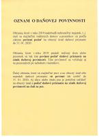 OZNAM O DAŇOVEJ POVINNOSTI
