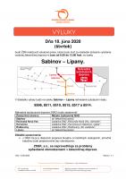 Výluky vlakov Sabinov - Lipany