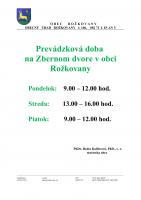 Prevádzková doba na Zbernom dvore v obci Rožkovany