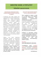 MIESTNE DANE A POPLATKY 